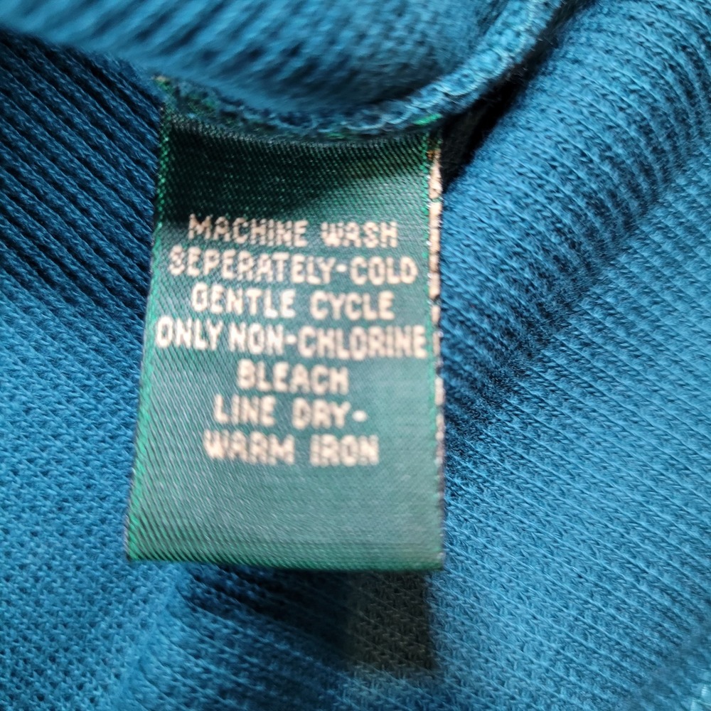 VTG Kayak Mens Glacier Teal Blue Waffle Knit Cotton Polo Shirt 121-153 L NWT - Picture 5 of 10